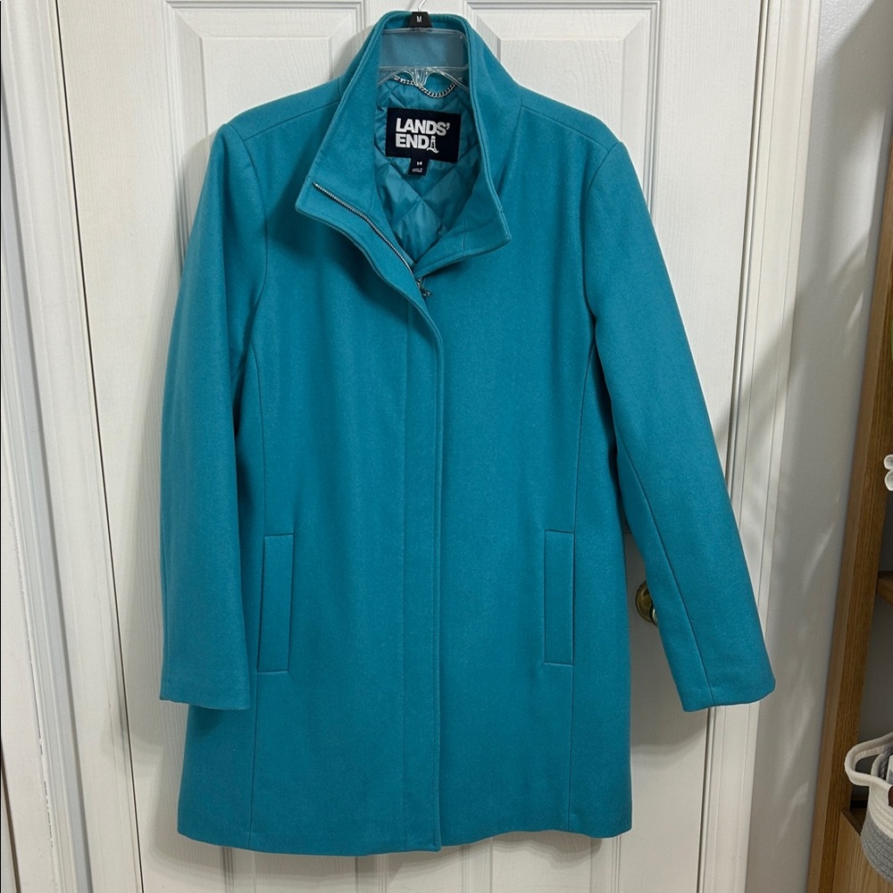 Lands' End Women's Vibrant Blue Trench Coat